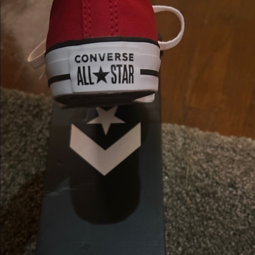 Converse Women Red and White Sneakers - Picture 3 of 7
